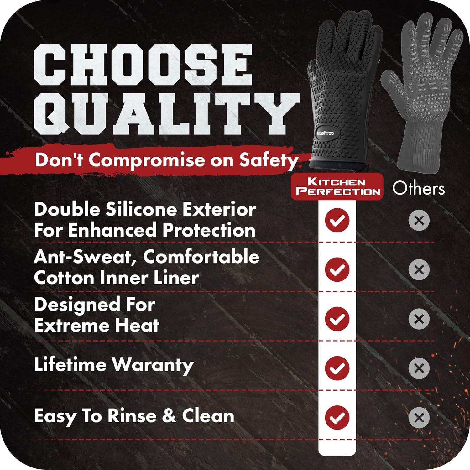 Guantes de Silicona para BBQ Kitchen Perfection - Resistentes al Calor