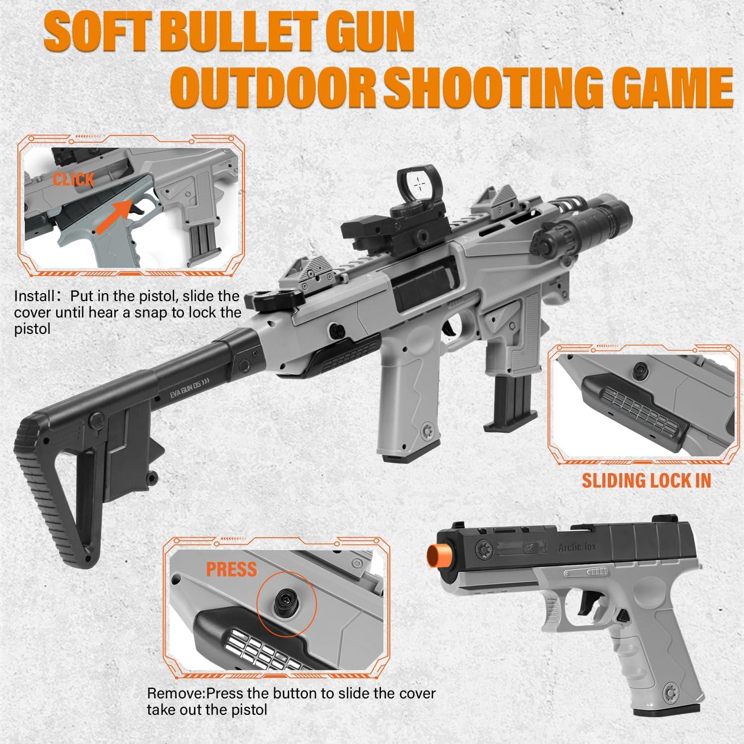 Blaster de Juguete PIXATA con 80 Balas de Espuma y 2 Cargadores