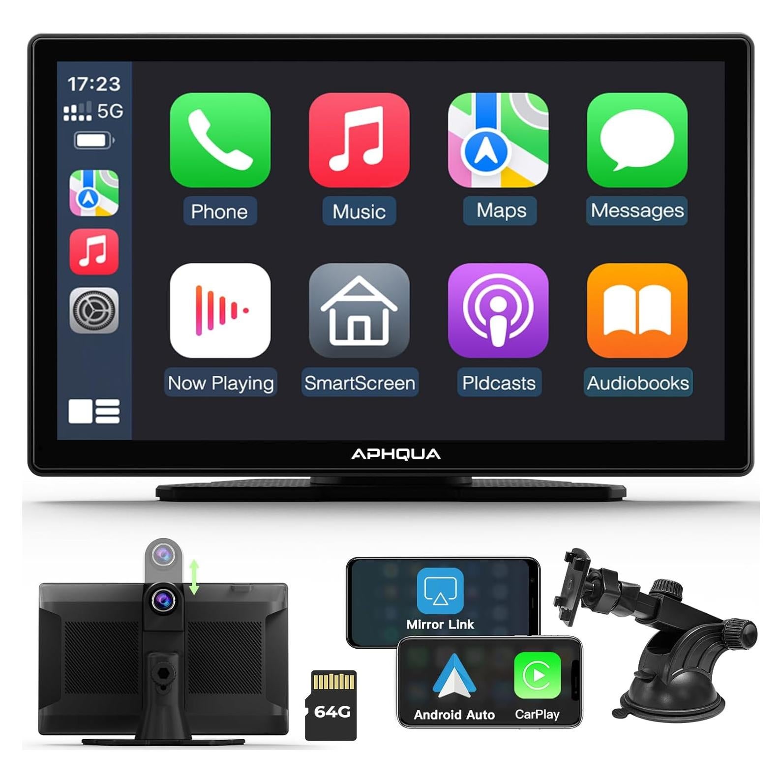 Pantalla Portátil 9" CarPlay Android Auto Inalámbrico 2.5K