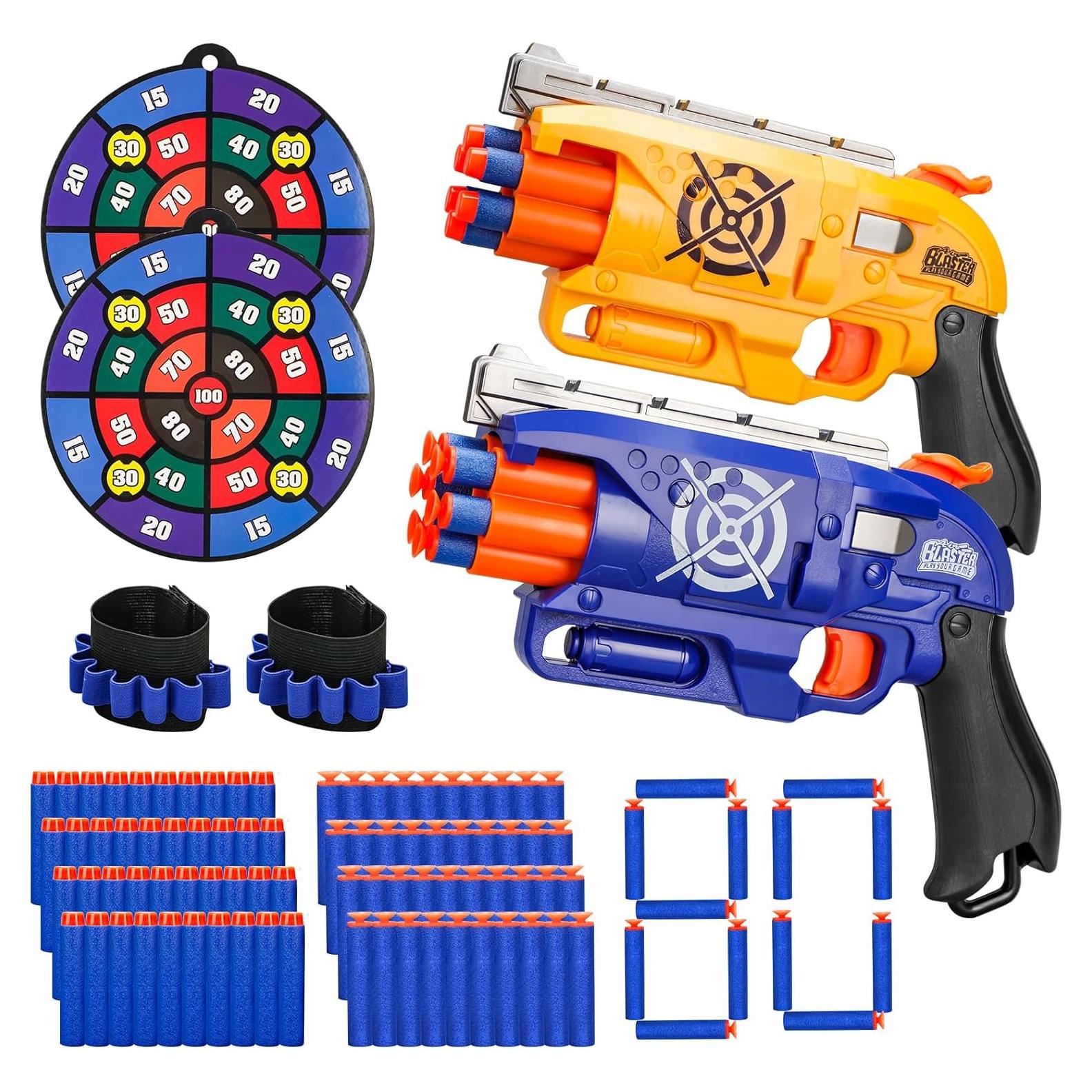 Conjunto de 2 Pistolas Blaster BBnote con 80 Dardos y Objetivos