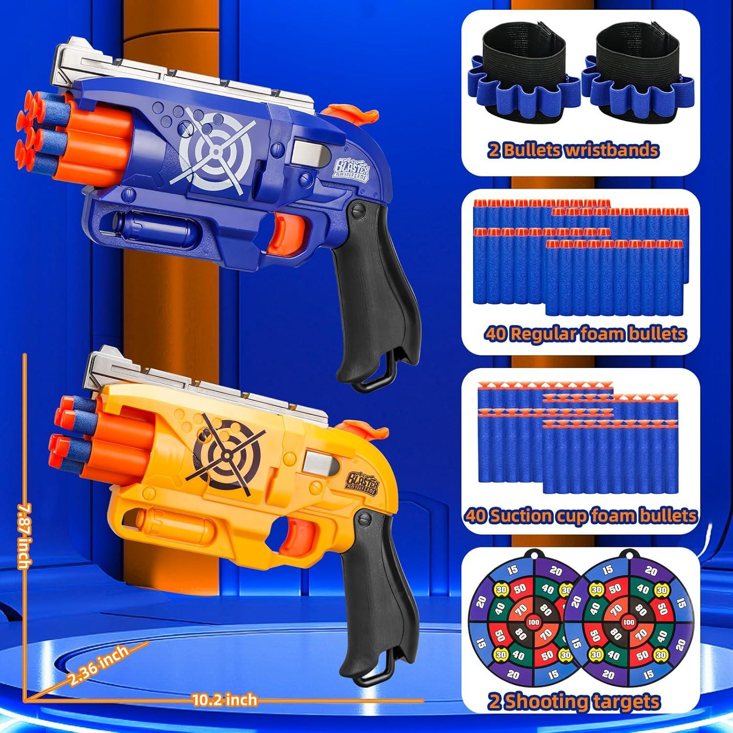 Conjunto de 2 Pistolas Blaster BBnote con 80 Dardos y Objetivos