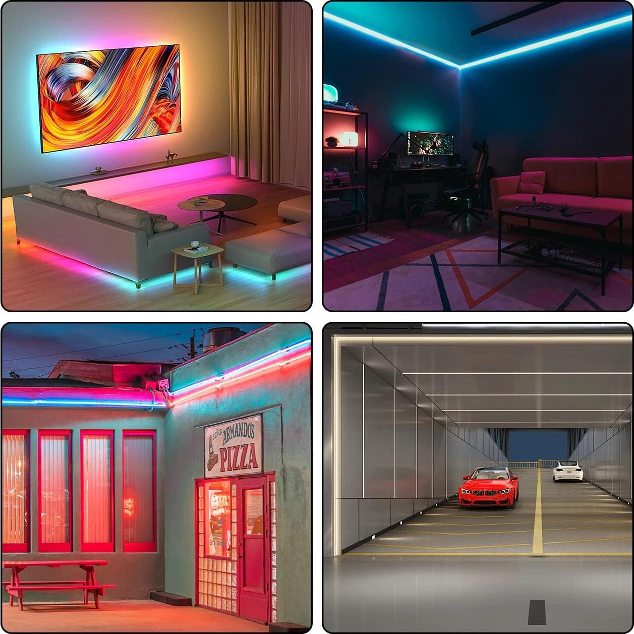 Tira de Luz LED Neón RGB 15m KSIBNW Control Remoto APP IP65