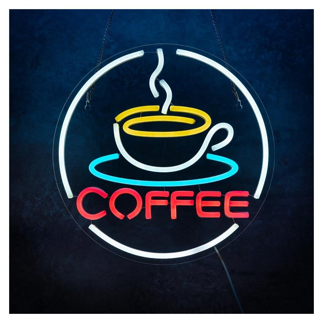 Luz de Neón LED Gevbay Taza de Café 32.6 cm Decorativa