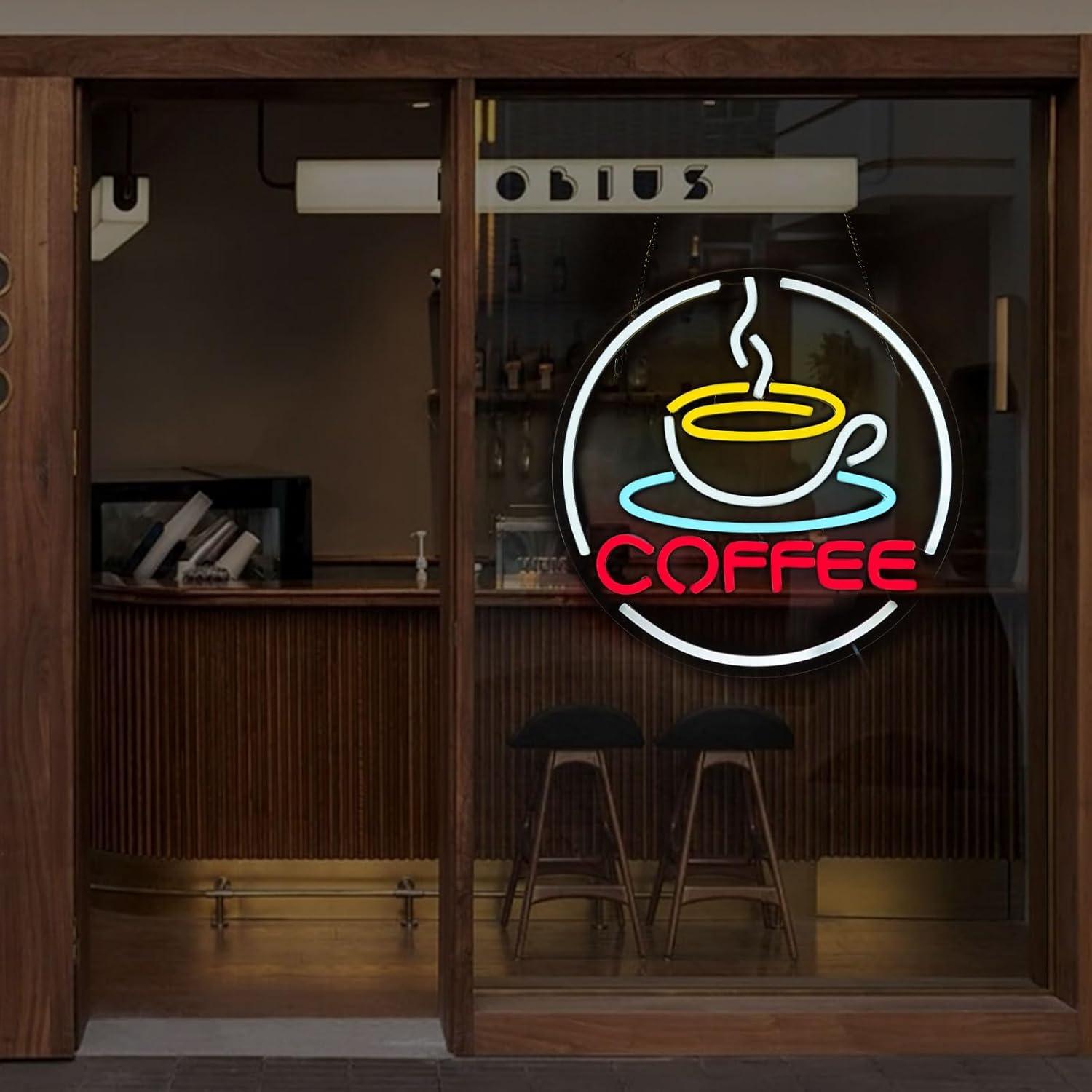 Luz de Neón LED Gevbay Taza de Café 32.6 cm Decorativa