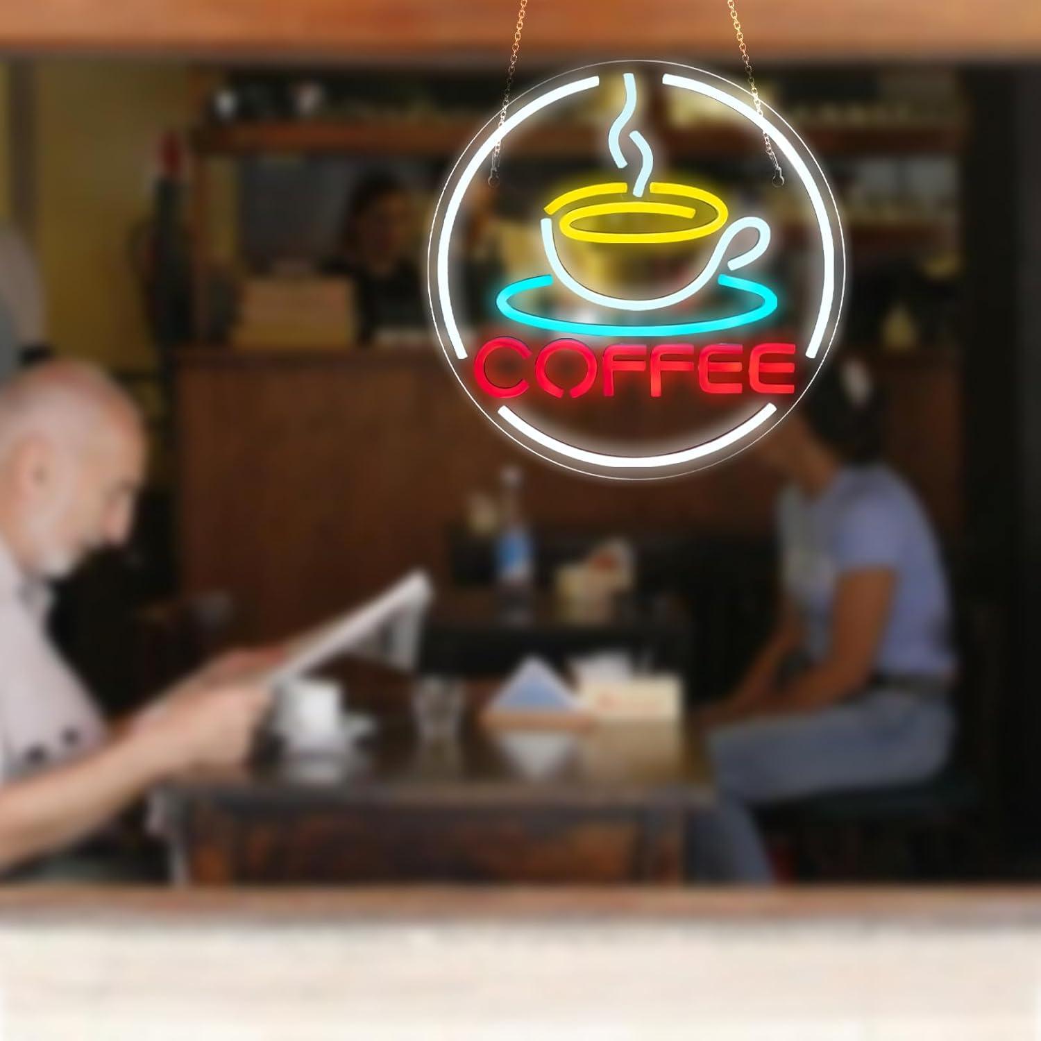 Luz de Neón LED Gevbay Taza de Café 32.6 cm Decorativa