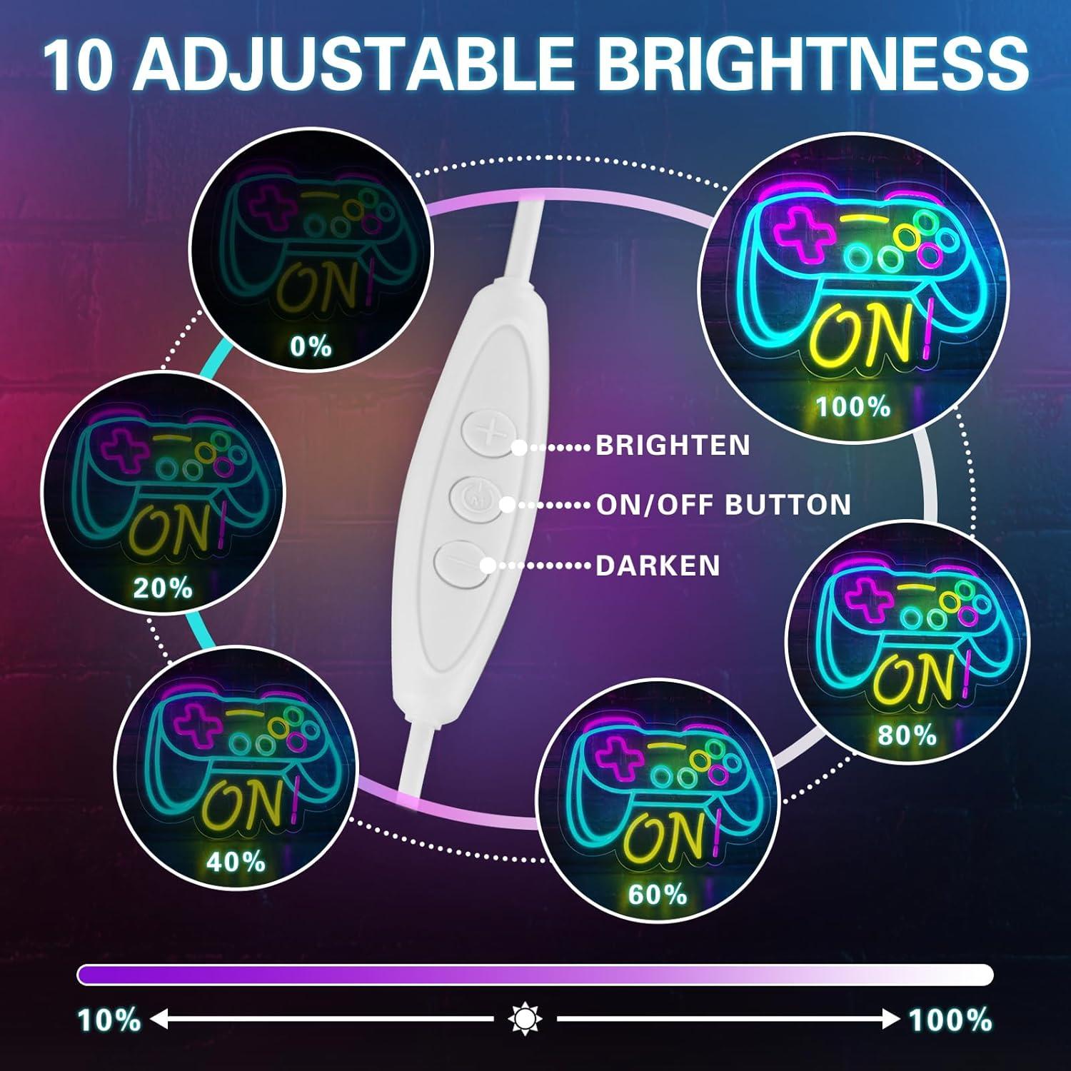 Lámpara de Neón Gamer Sparklove 40.6x31.8cm Dimmable