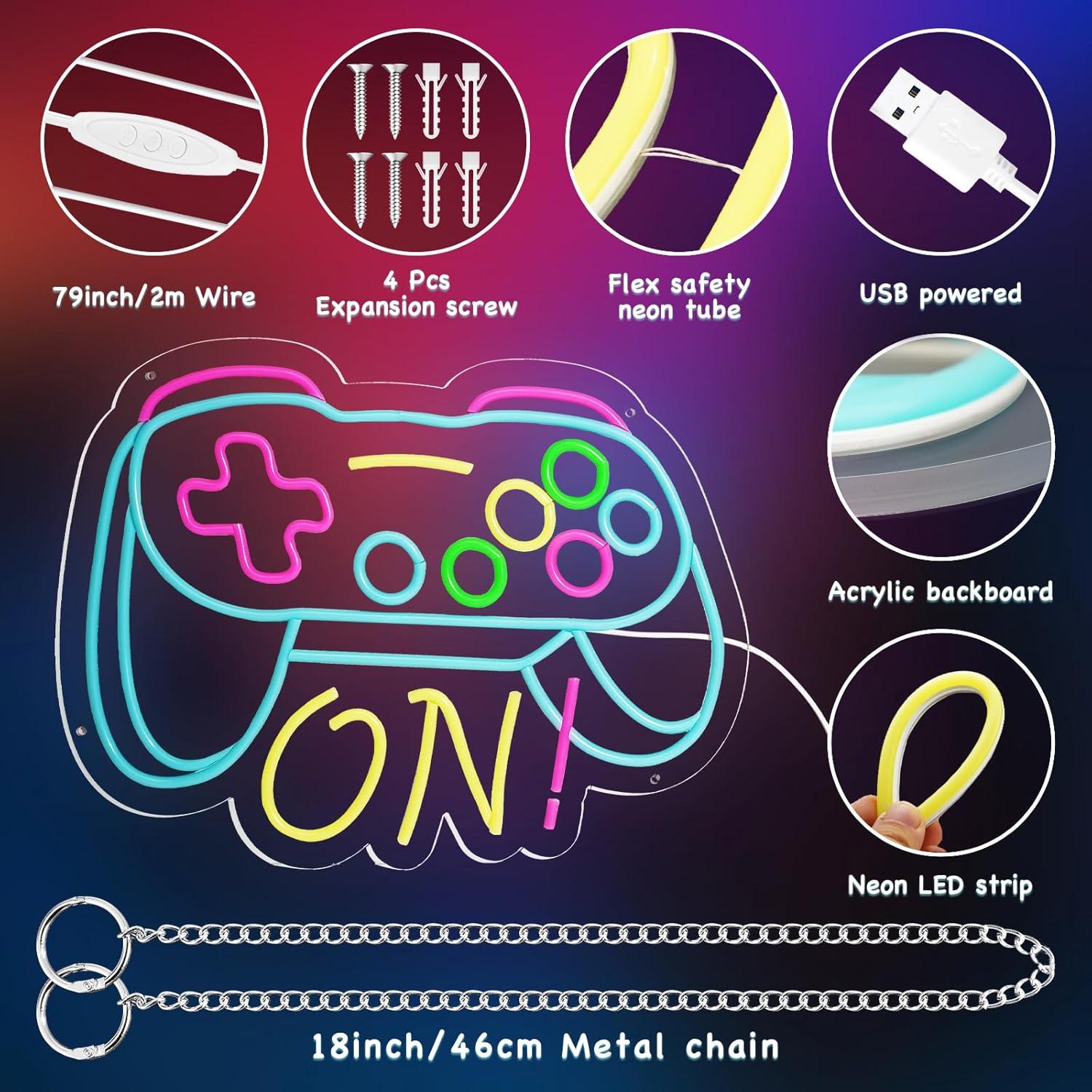 Lámpara de Neón Gamer Sparklove 40.6x31.8cm Dimmable