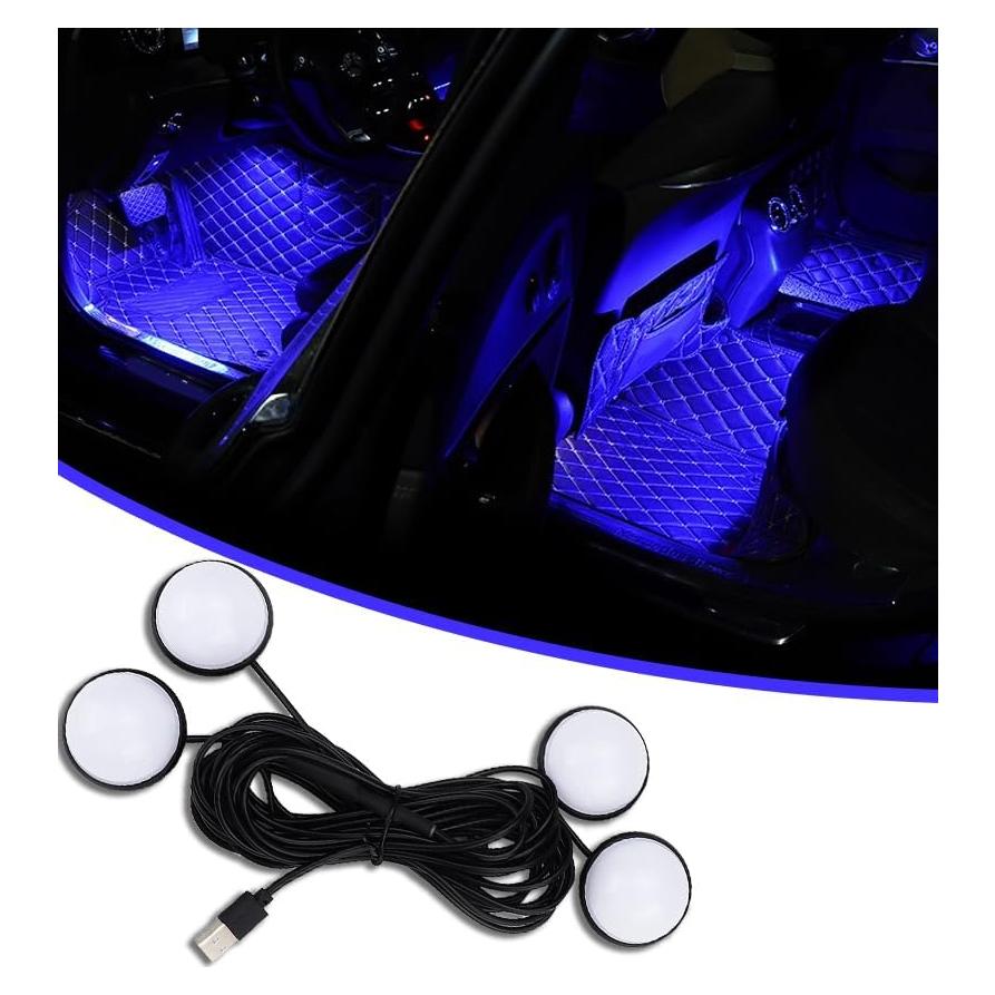 Luces LED Ambientales para Coche Couslcd 1.7m USB Azul