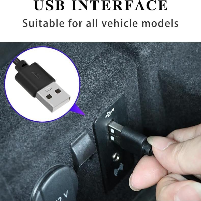 Luces LED Ambientales para Coche Couslcd 1.7m USB Azul