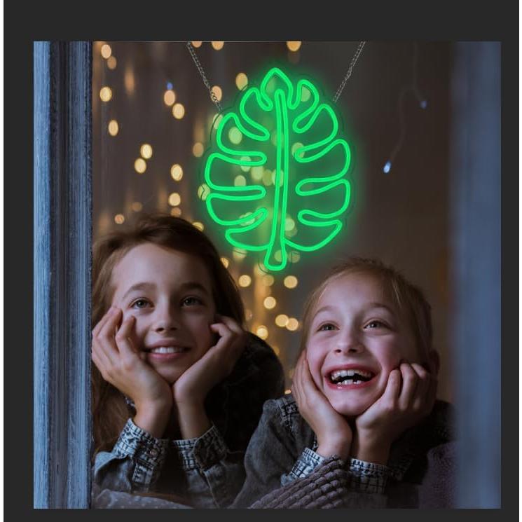 Luz de Neón Anycosy Hoja Verde para Decoración de Pared