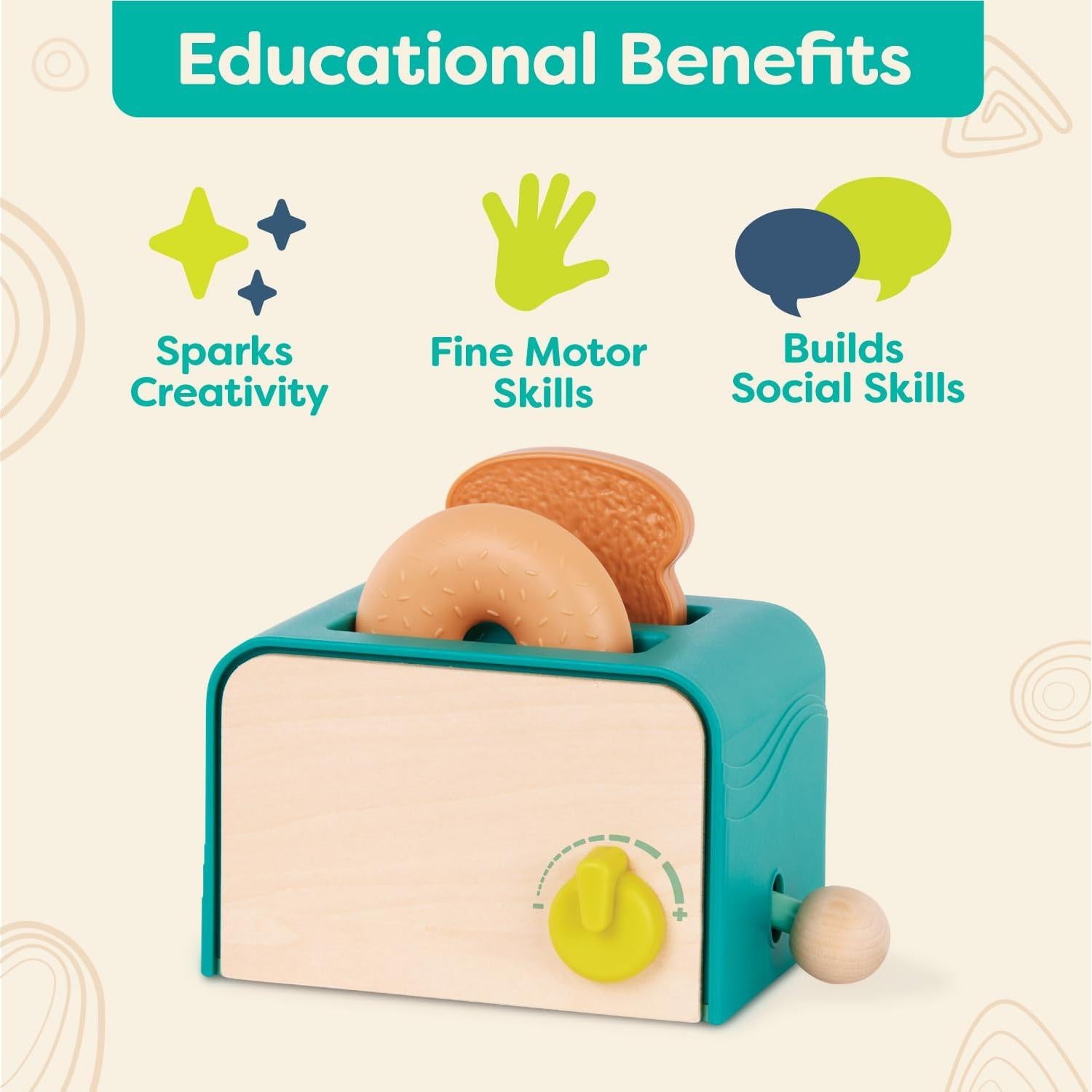 B. toys Mini Chef Juego de Tostadora 14 Piezas 3 Años+