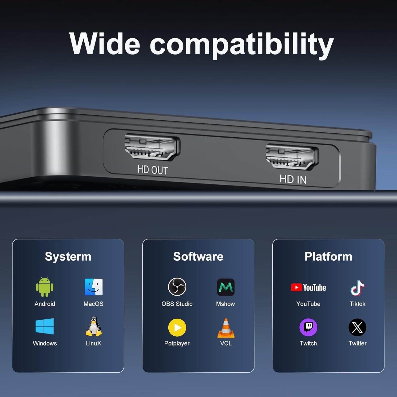 Tarjeta de Captura de Video King Ma 1080P 60Hz USB-C HDMI