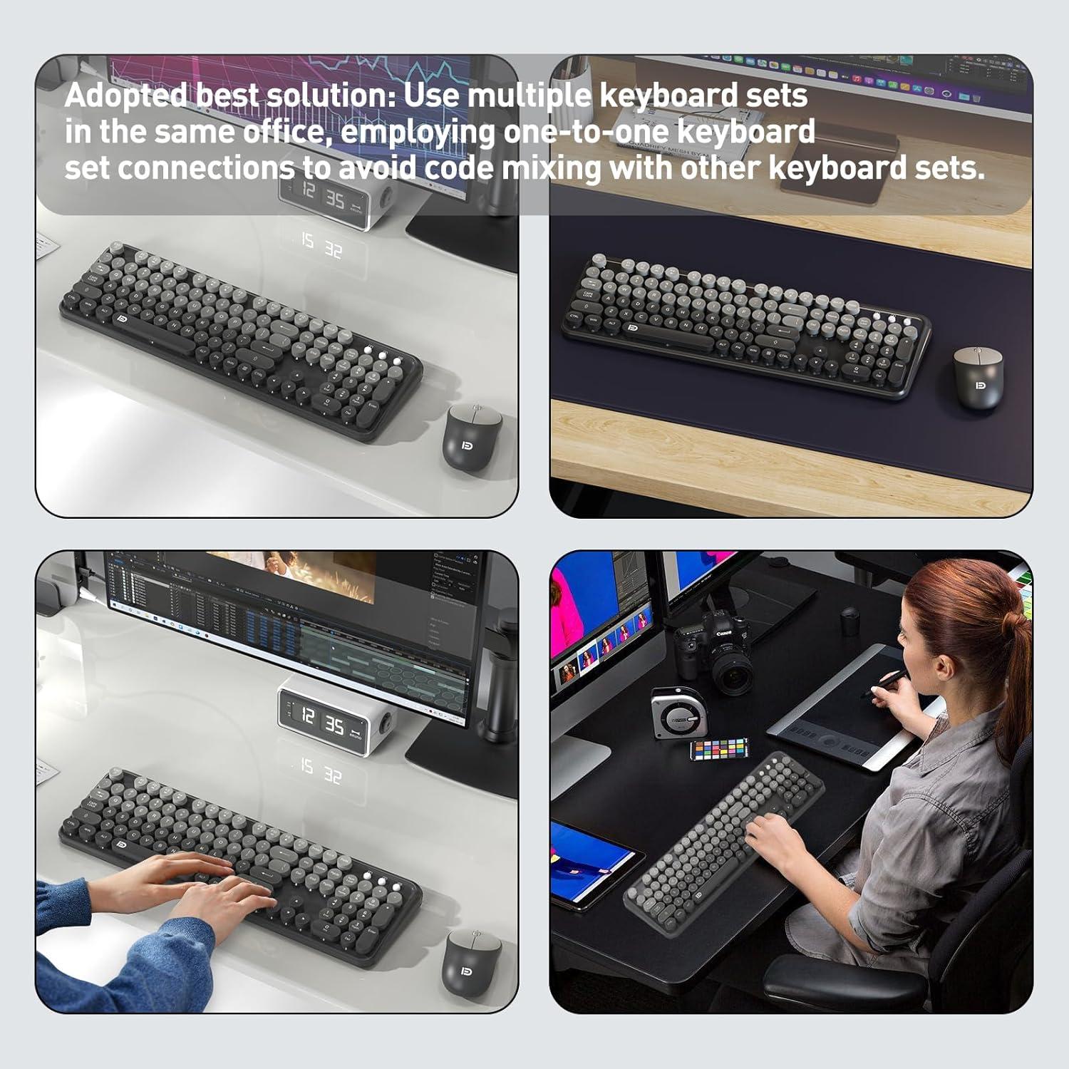 Combo Teclado y Ratón Inalámbricos TT-FOPETT 104 Teclas Redondas