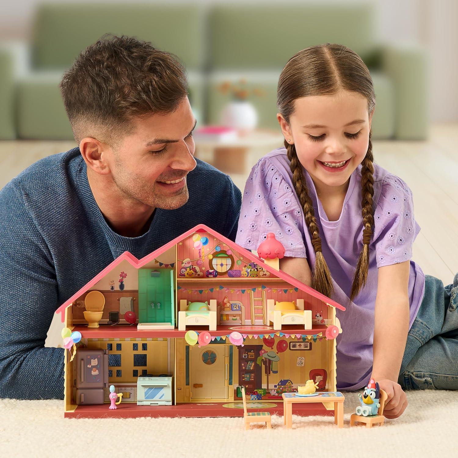 Casa de Celebración Bluey con 11 Muebles y Figura Exclusiva