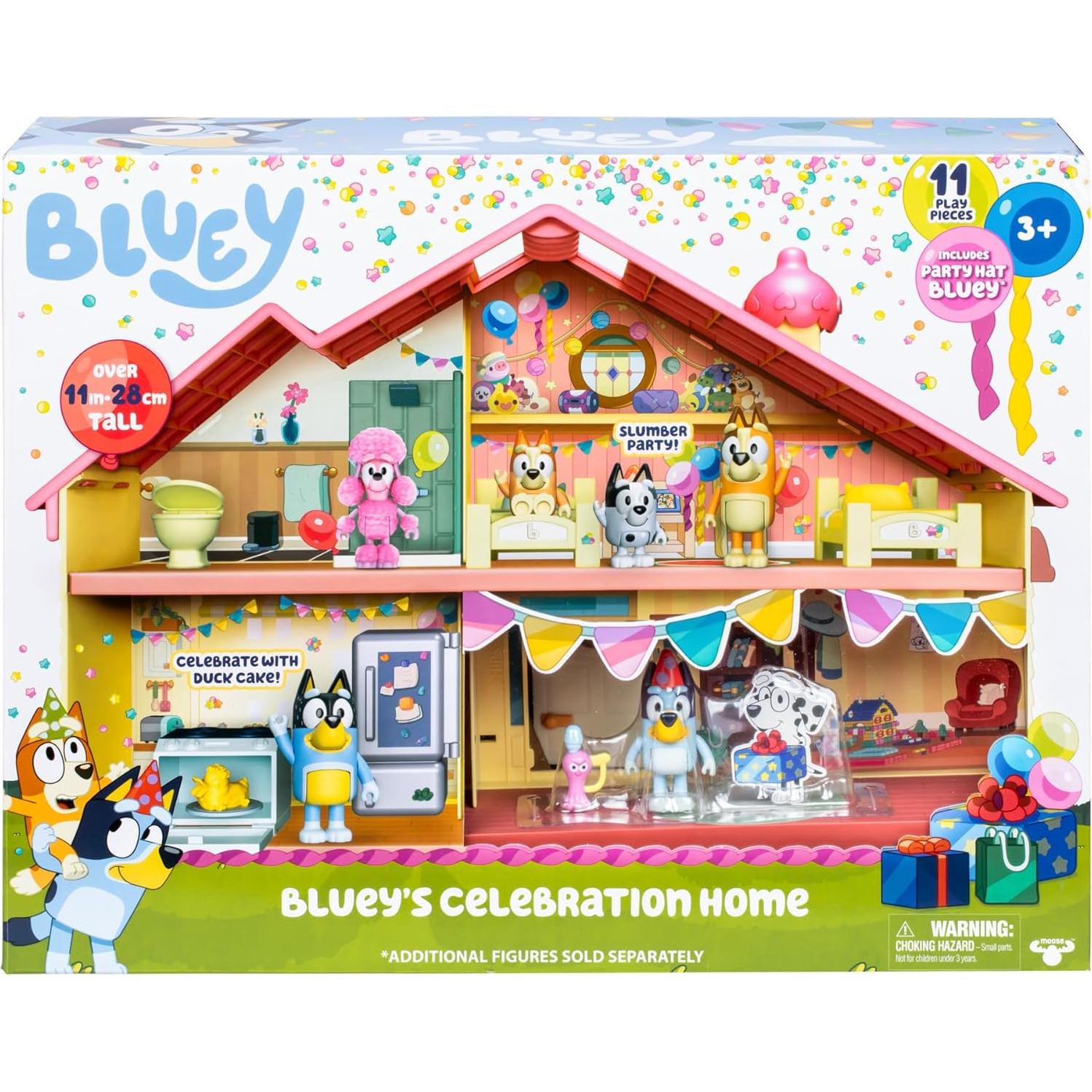 Casa de Celebración Bluey con 11 Muebles y Figura Exclusiva