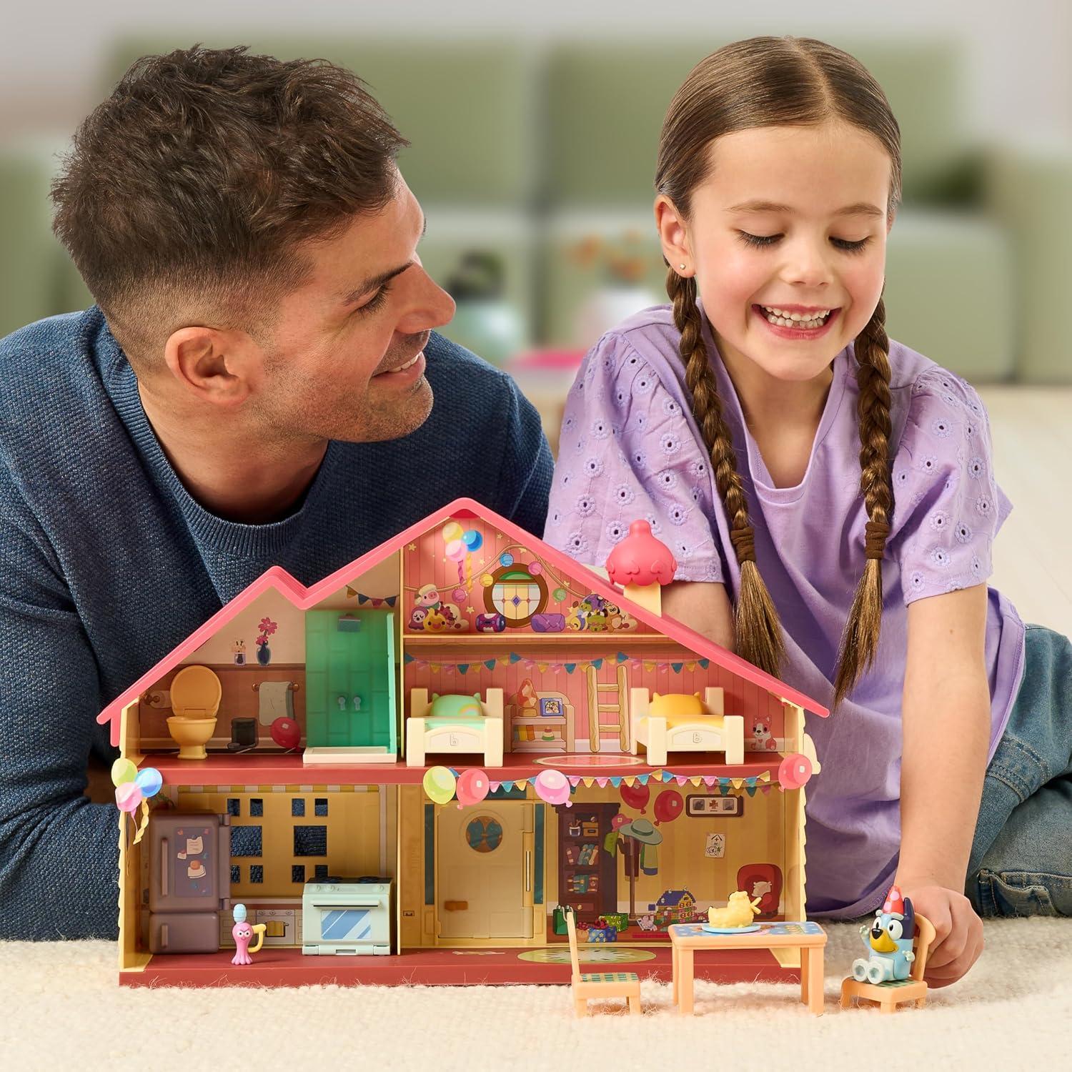 Casa de Celebración Bluey con 11 Muebles y Figura Exclusiva