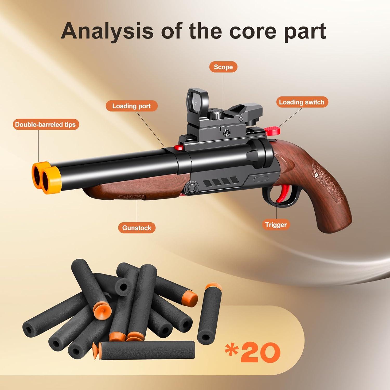 Escopeta de Juguete Doble Caño Amazing Astral 20 Balas