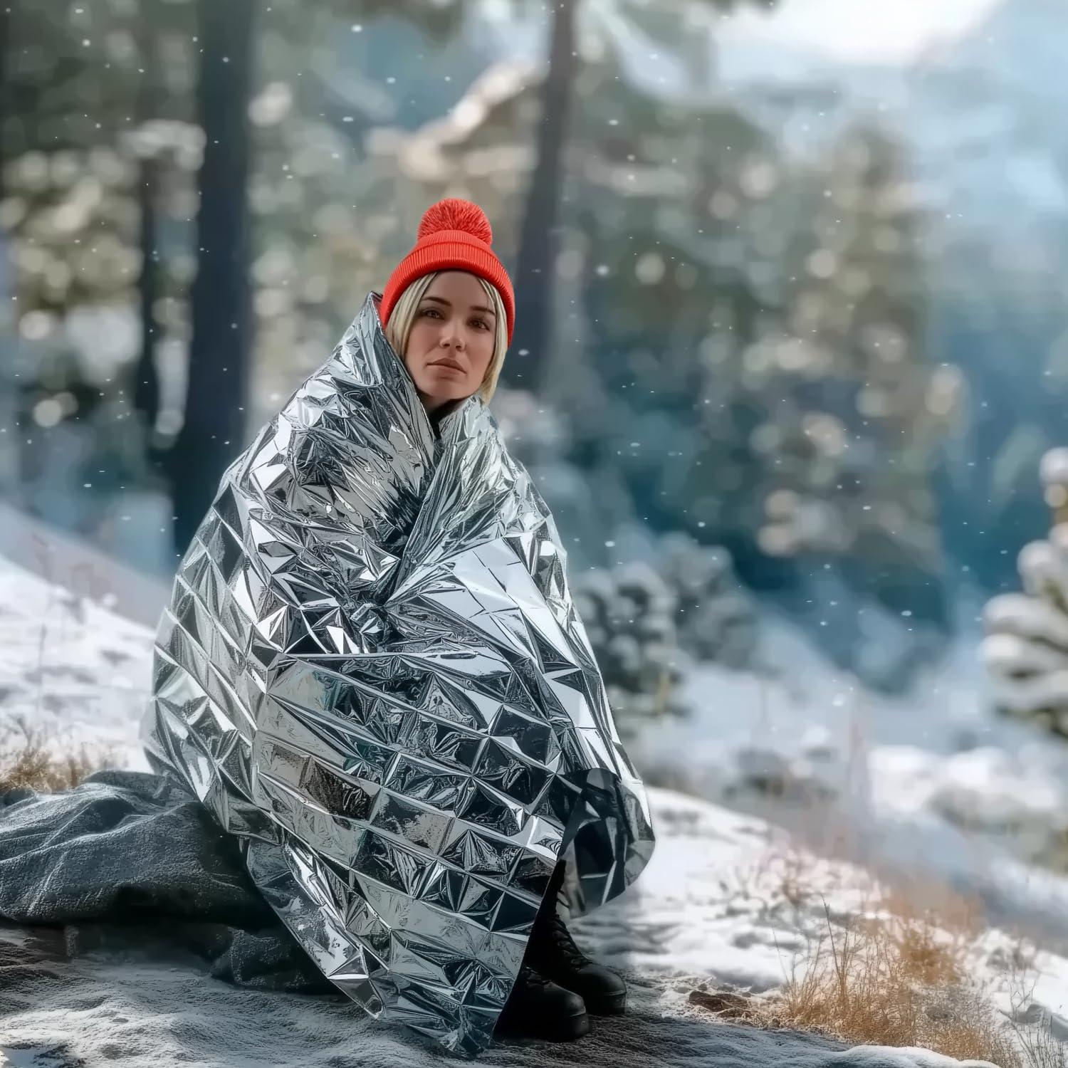 Altland Emergency Blanket - Heat Reflective Blanket for Winter Survival Kits, Disaster Preparedness, Cold Weather Camping, and Homeless Care Packages