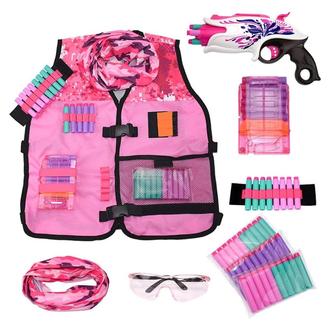 Conjunto Chaleco Táctico Fury Strike Niñas 30 Dardos