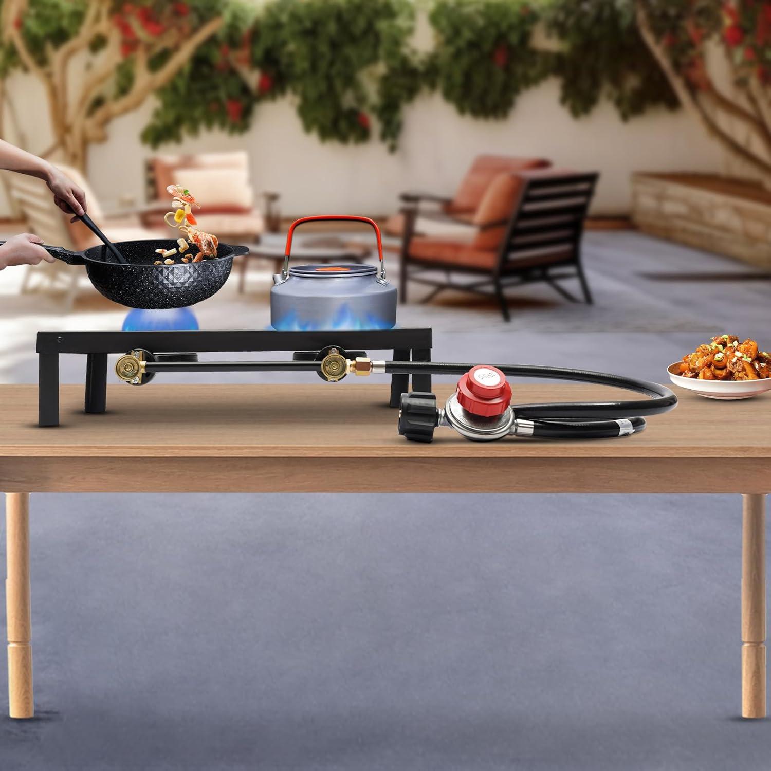 Cocina de Gas Propano Doble Quemador AngelcityCC 8000W