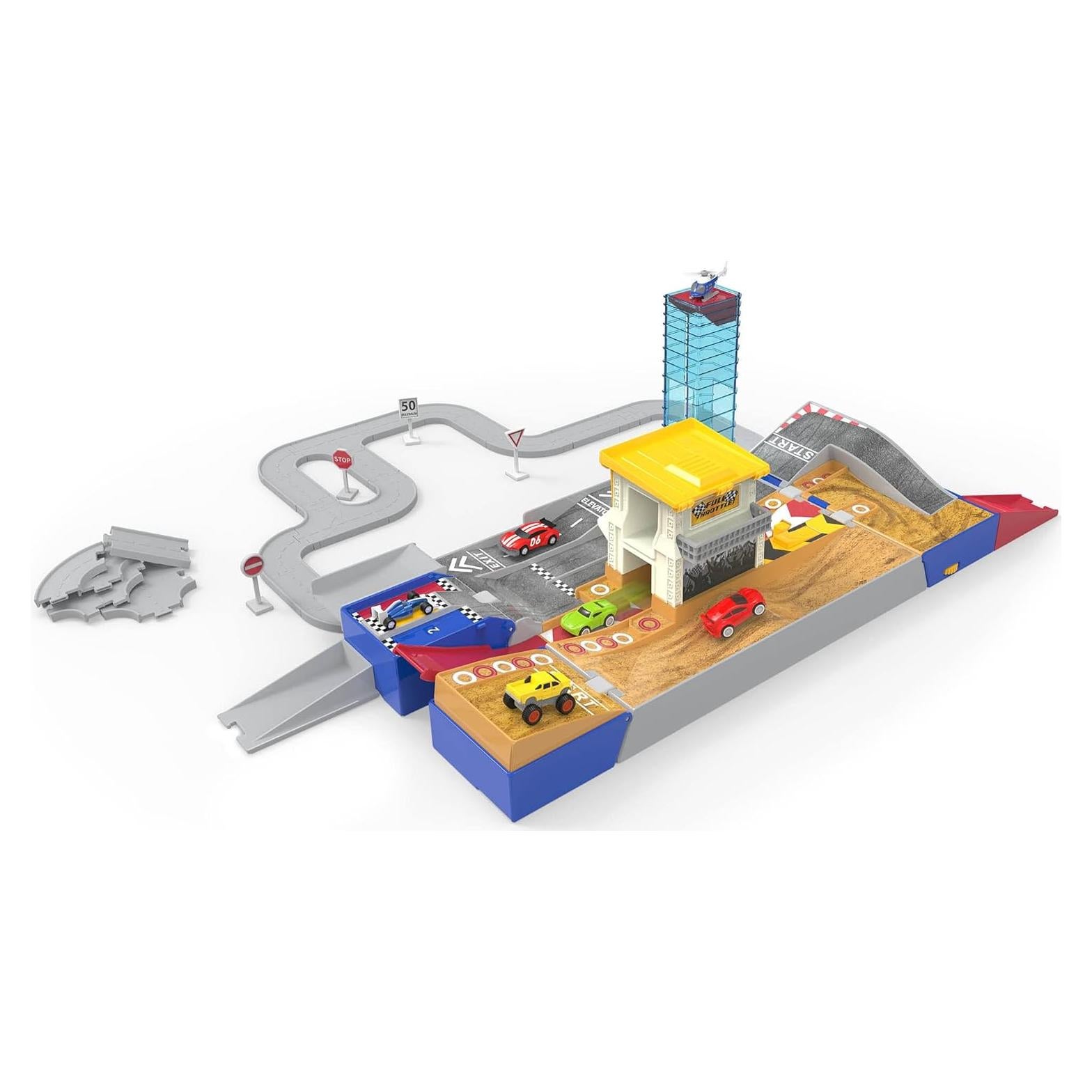 Juego de Pista de Carreras Plegable Driven by Battat 84 Pzs