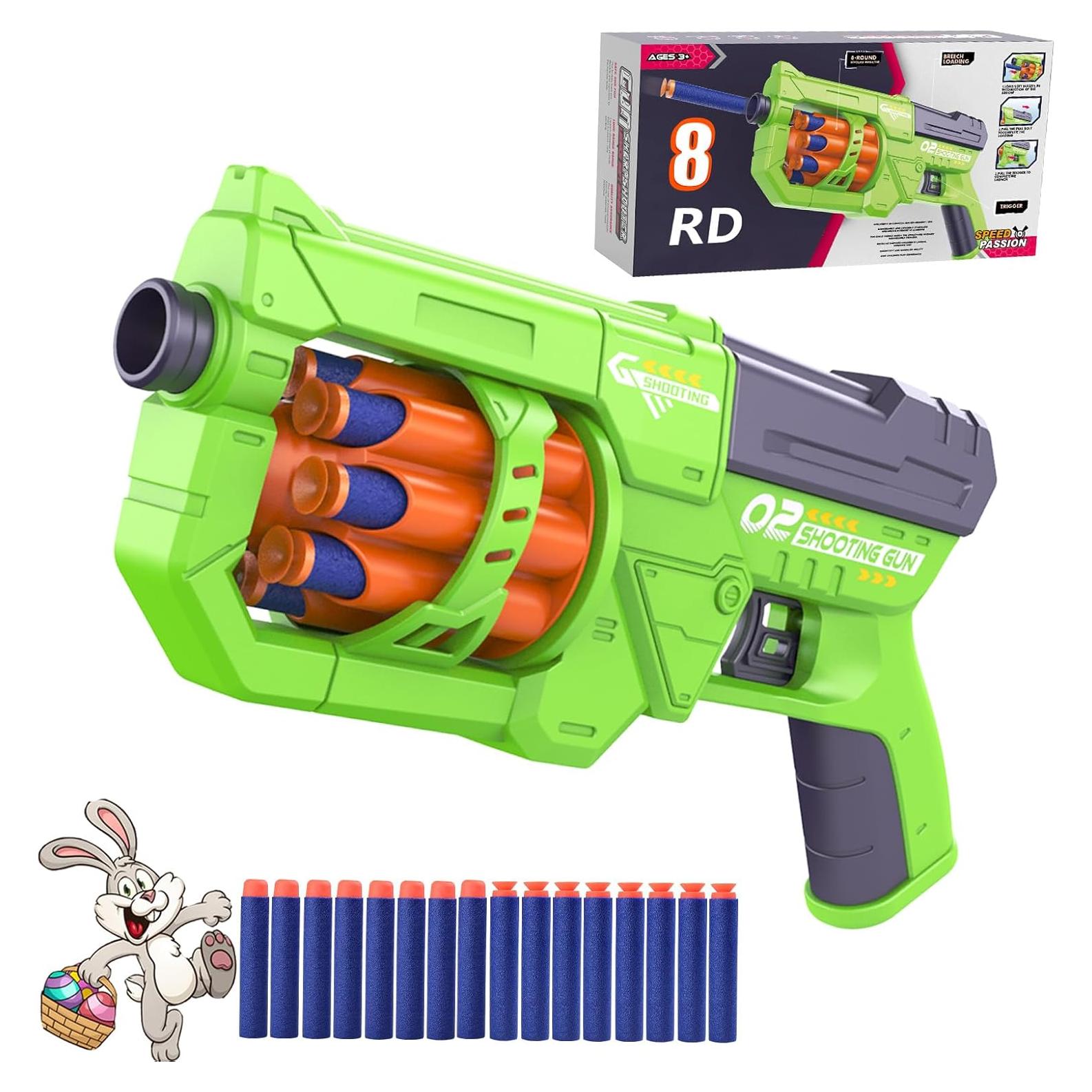 Pistola de Juguete ReechTree RD-8 con 16 Dardos de Espuma