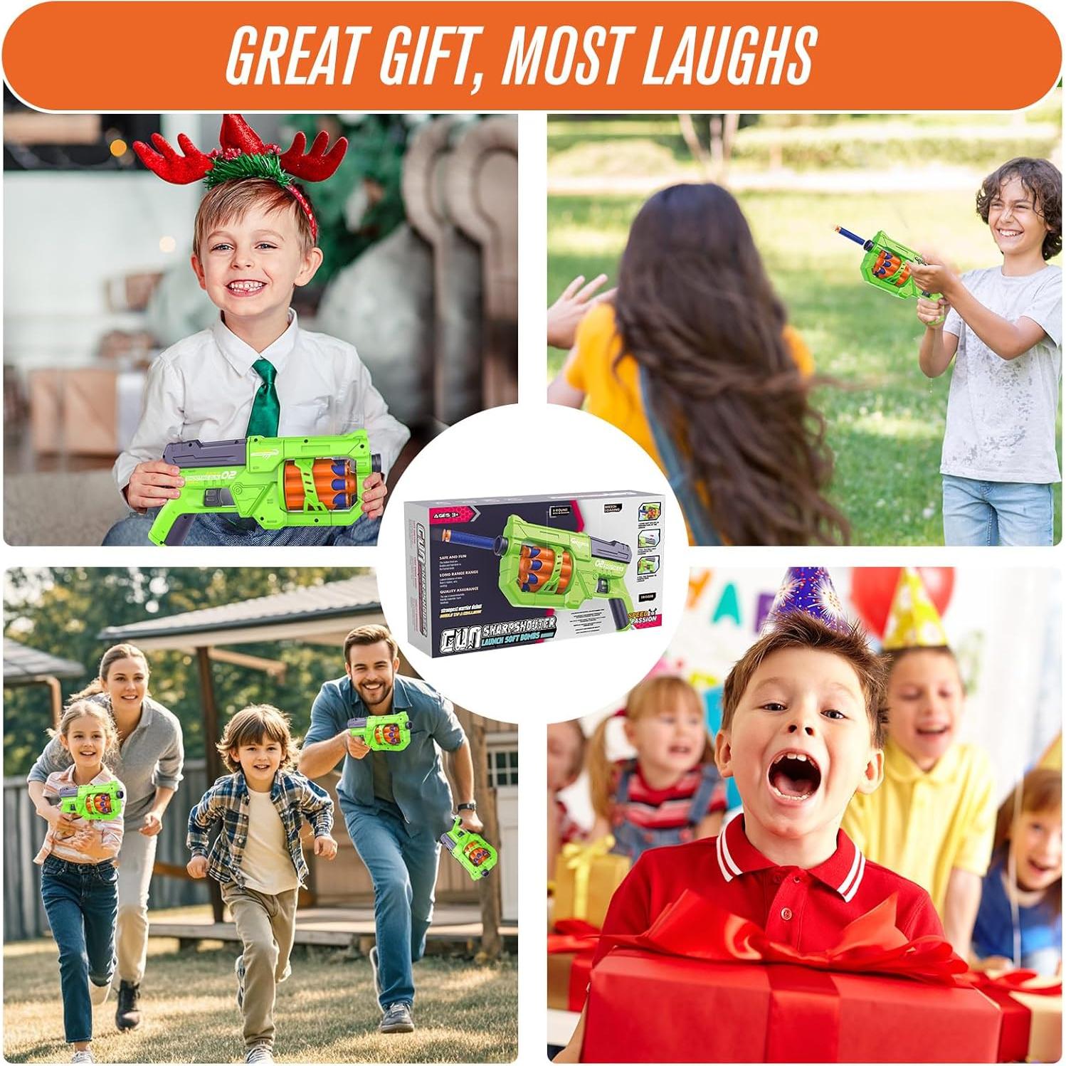 Pistola de Juguete ReechTree RD-8 con 16 Dardos de Espuma