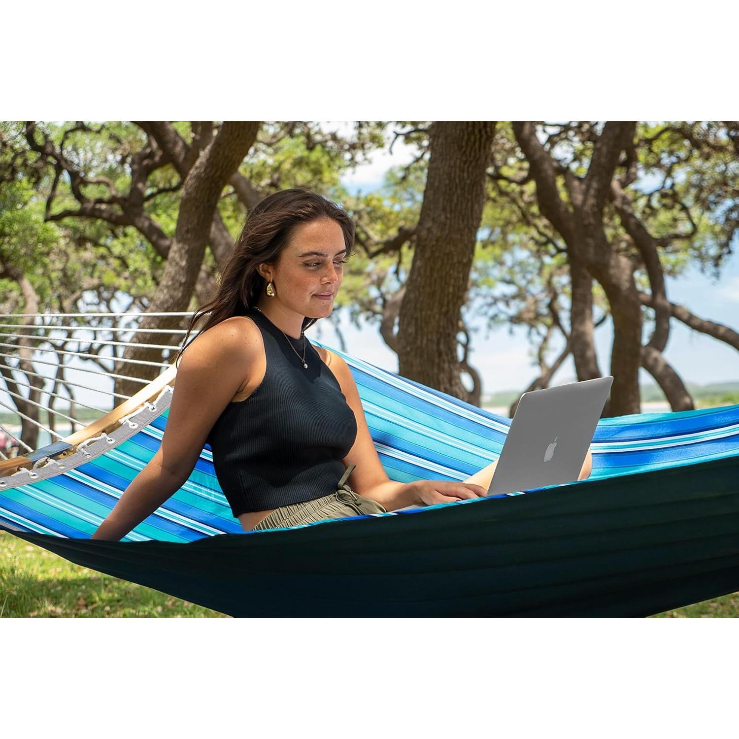 Hamaca Doble con Soporte SUPERJARE 3.66m Azul Aqua