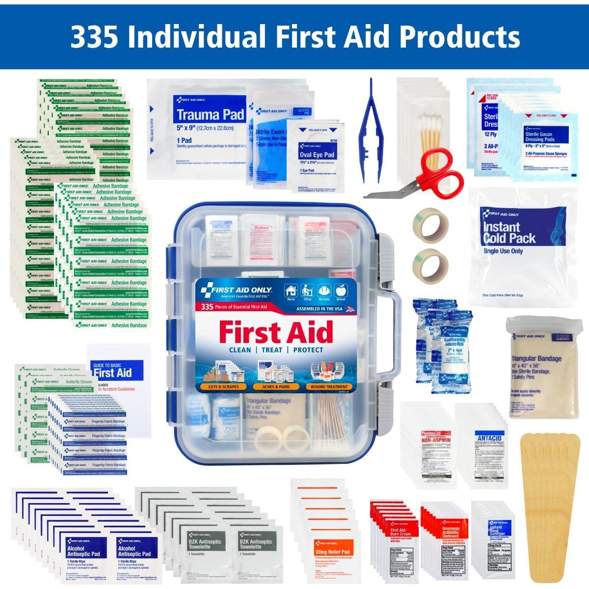 Kit de Primeros Auxilios First Aid Only 91247 - 335 Piezas para 100 Personas