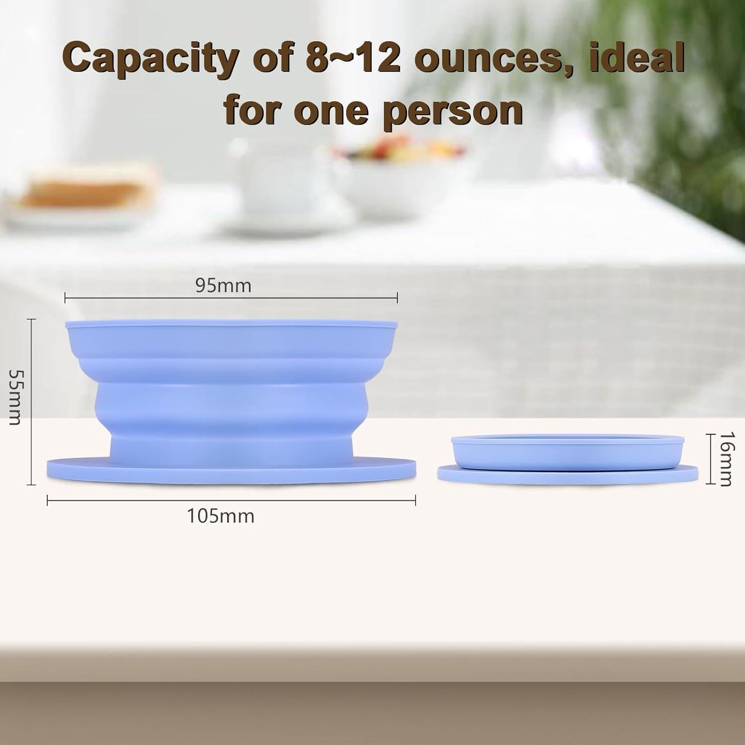 Goteador de café plegable VVGCS azul, filtro reutilizable 240-360 ml