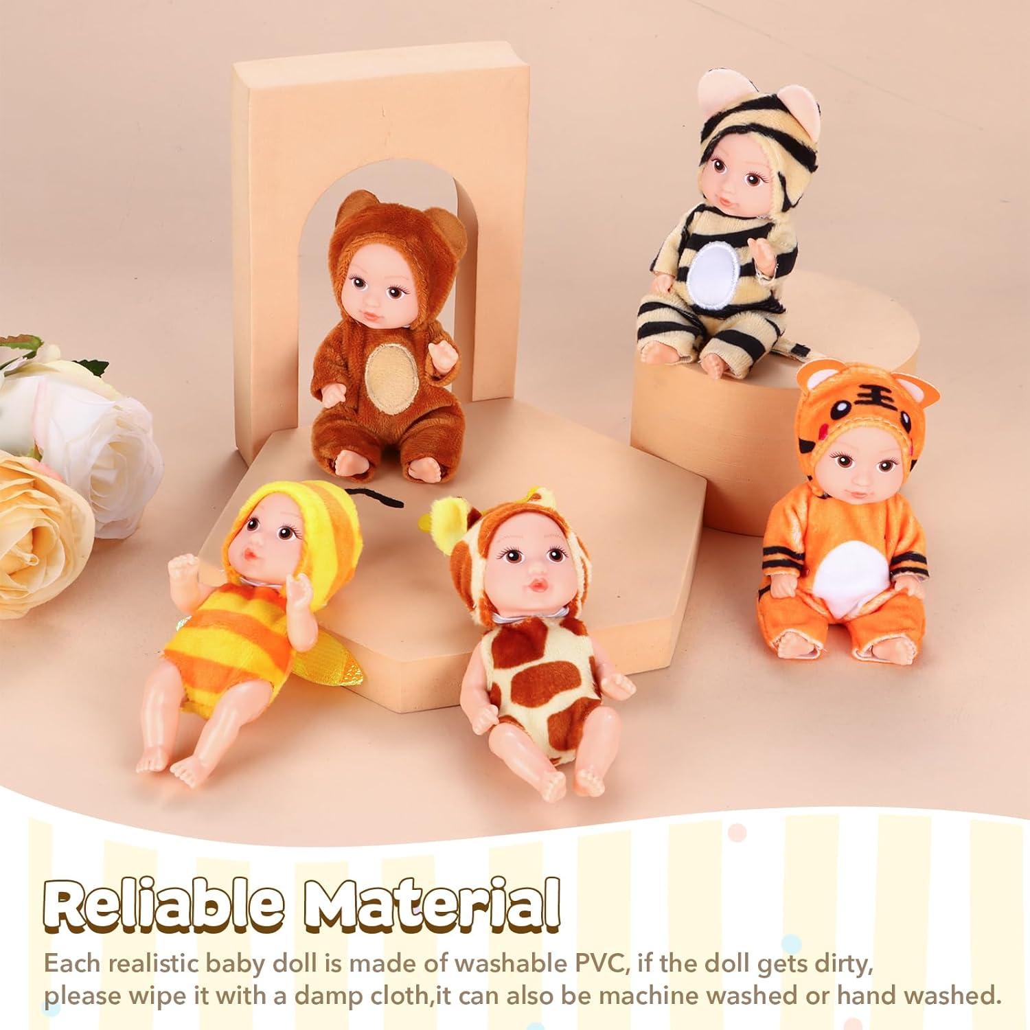 Set de 10 Mini Muñecas Bebé Realistas Vueos 11 cm con Ropa