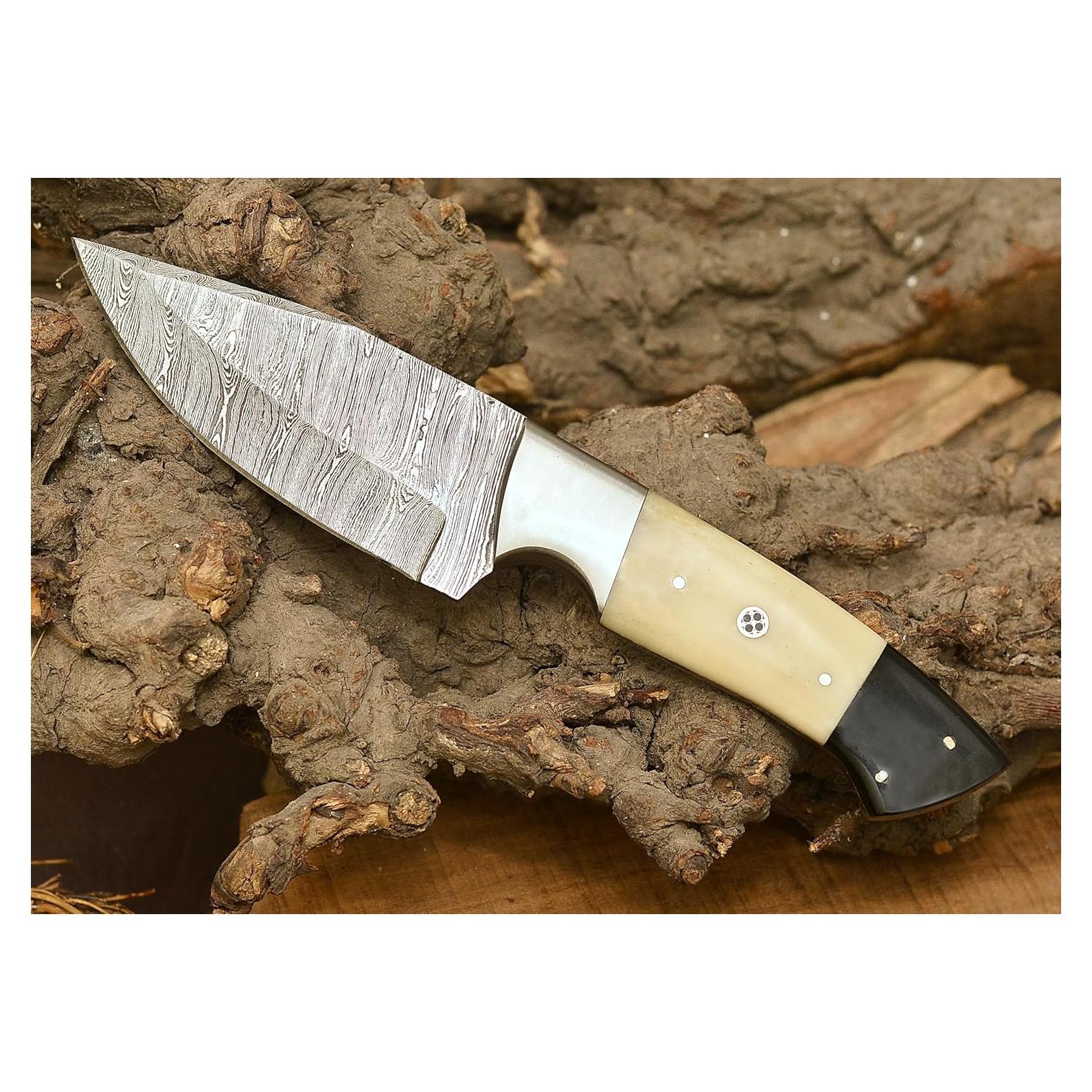 Cuchillo de Caza POLO CRAFT Damasco Hoja Fija 23 cm con Funda