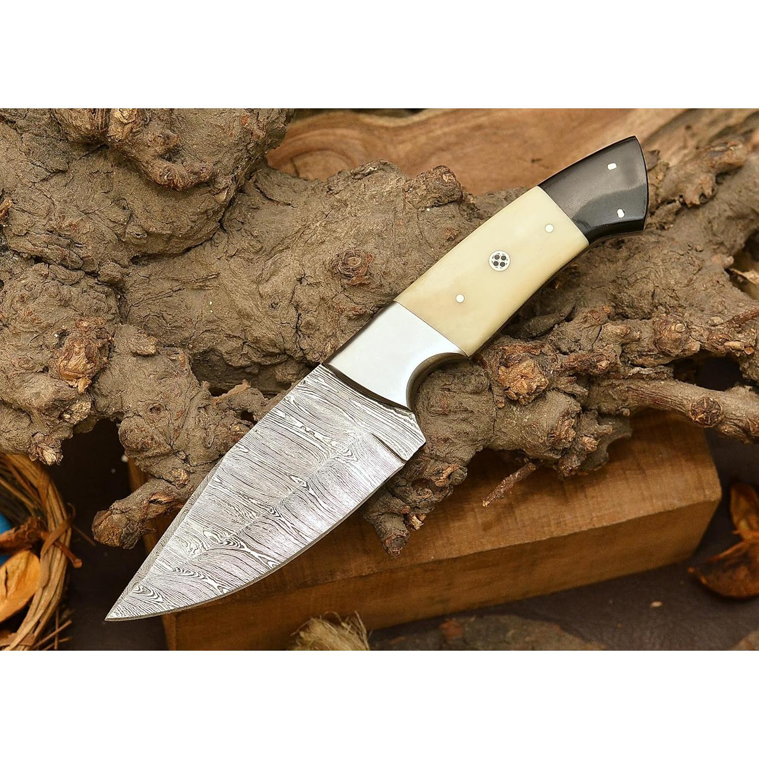 Cuchillo de Caza POLO CRAFT Damasco Hoja Fija 23 cm con Funda