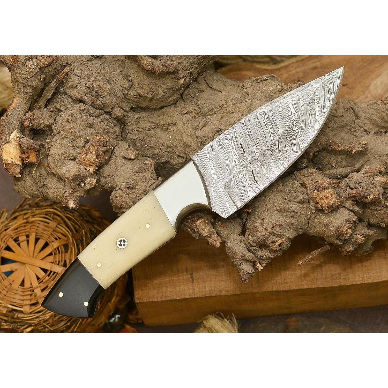 Cuchillo de Caza POLO CRAFT Damasco Hoja Fija 23 cm con Funda