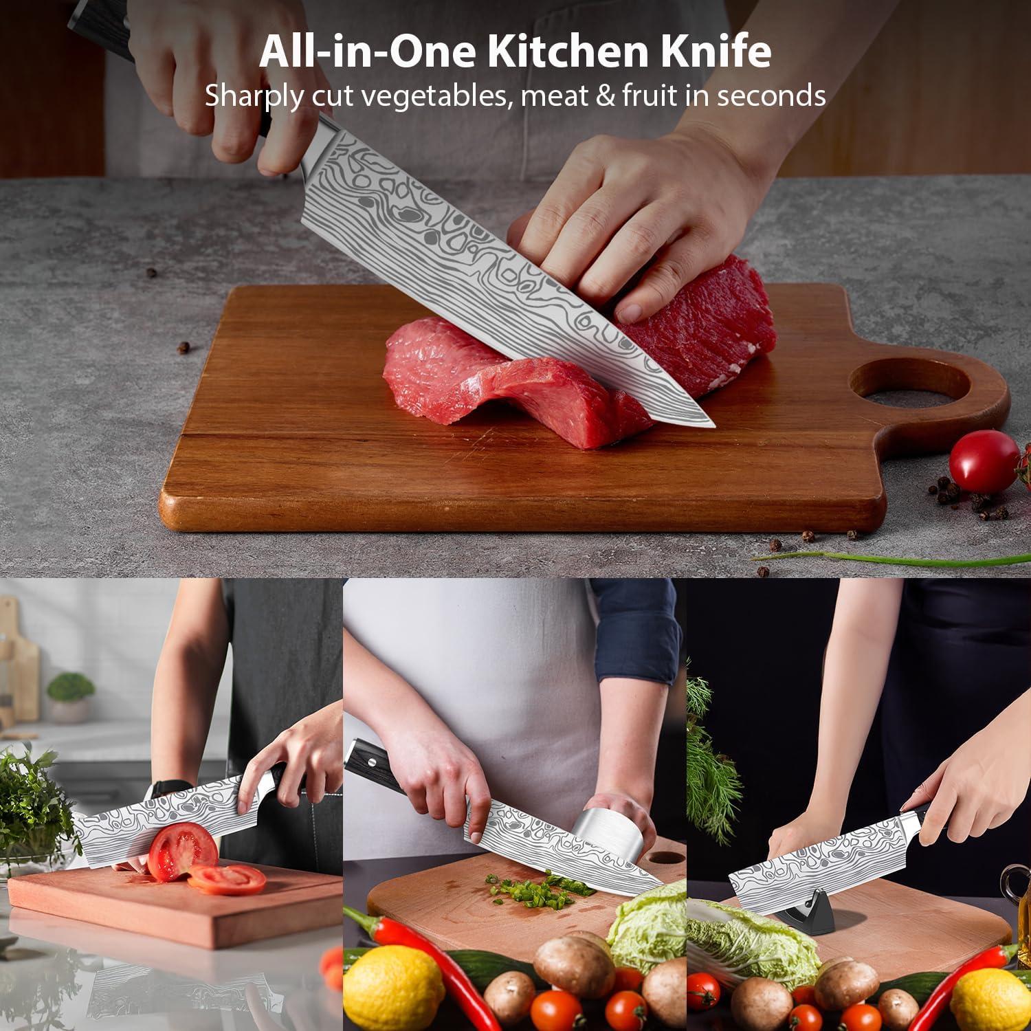 Juego de cuchillos de cocina Meleho 3 piezas acero inoxidable