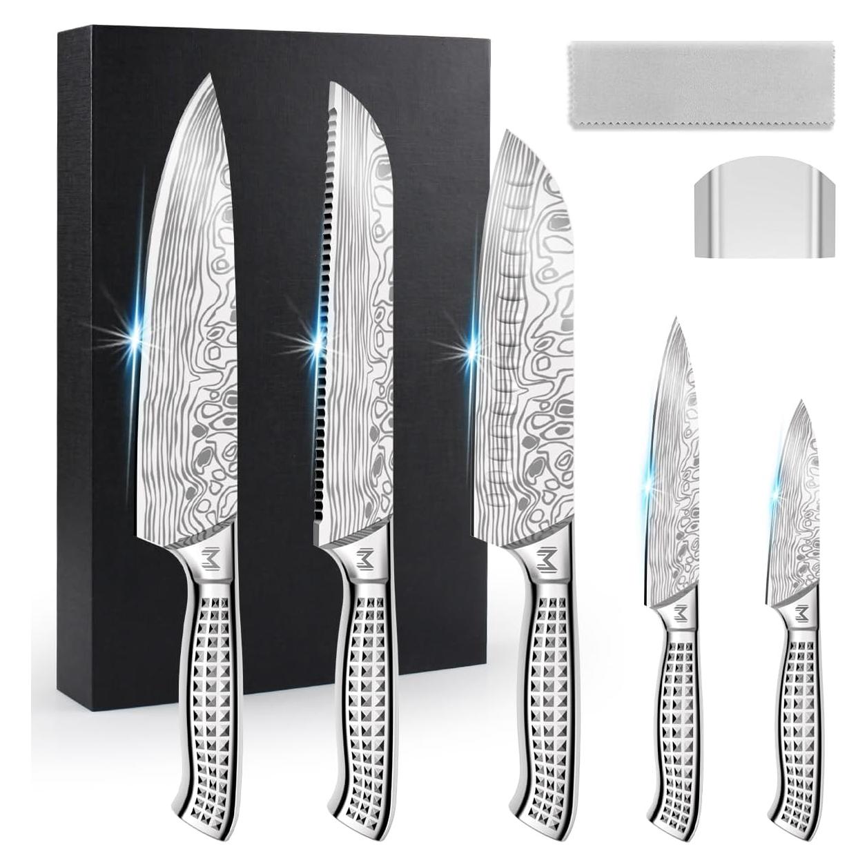 Juego de cuchillos de cocina Meleho 7 piezas acero inoxidable