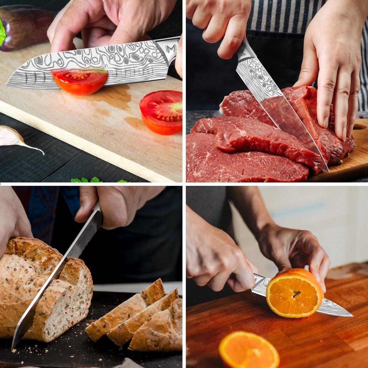 Juego de cuchillos de cocina Meleho 7 piezas acero inoxidable