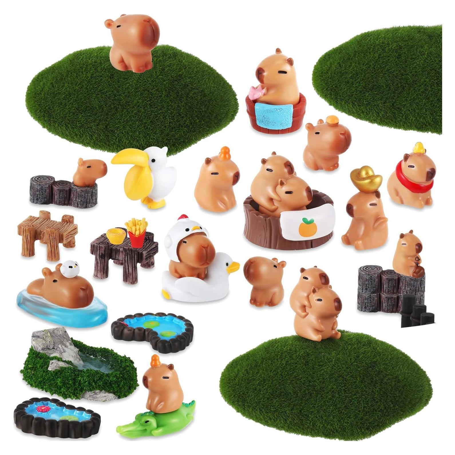 Set de Mini Figuras de Capibara Simgoing con Accesorios
