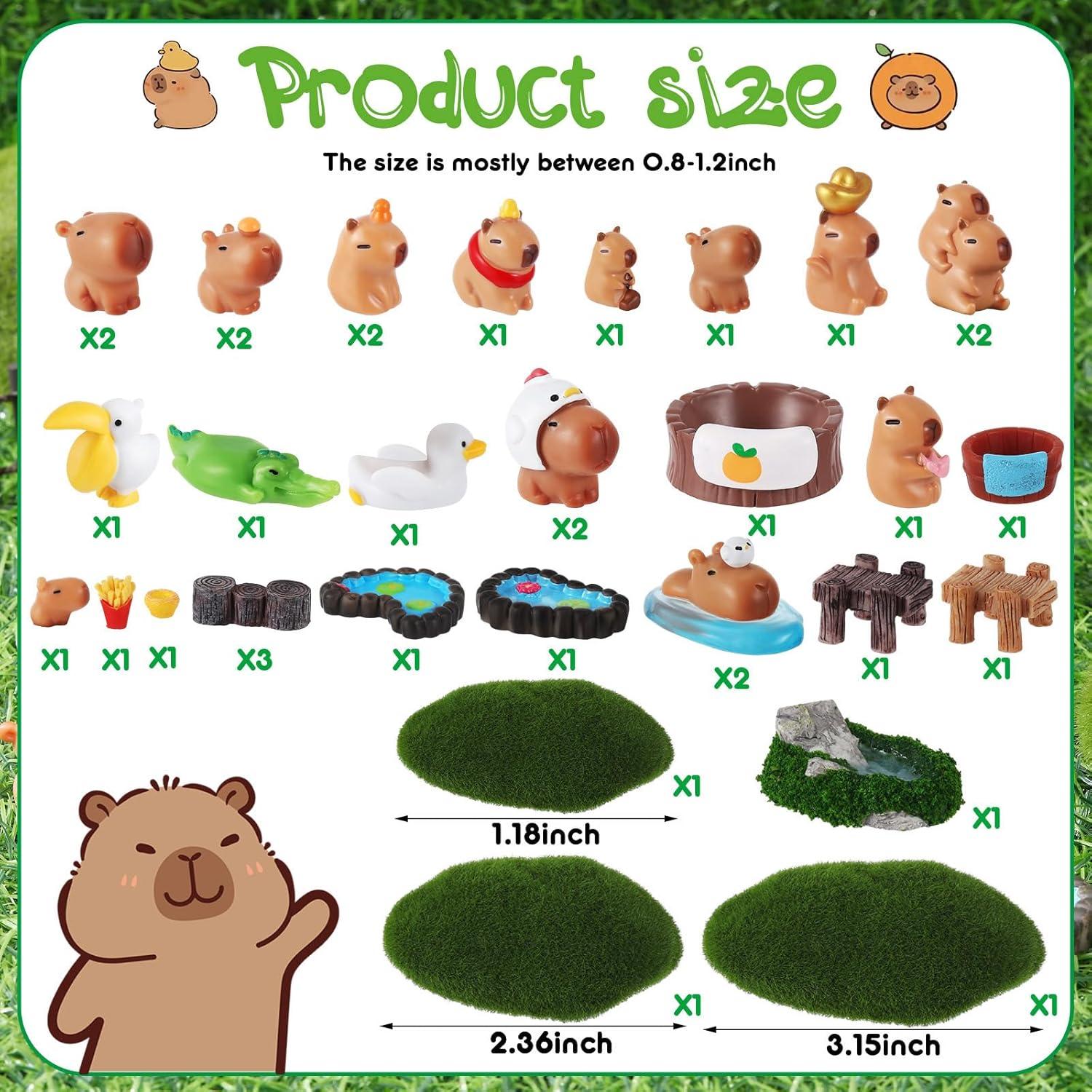 Set de Mini Figuras de Capibara Simgoing con Accesorios