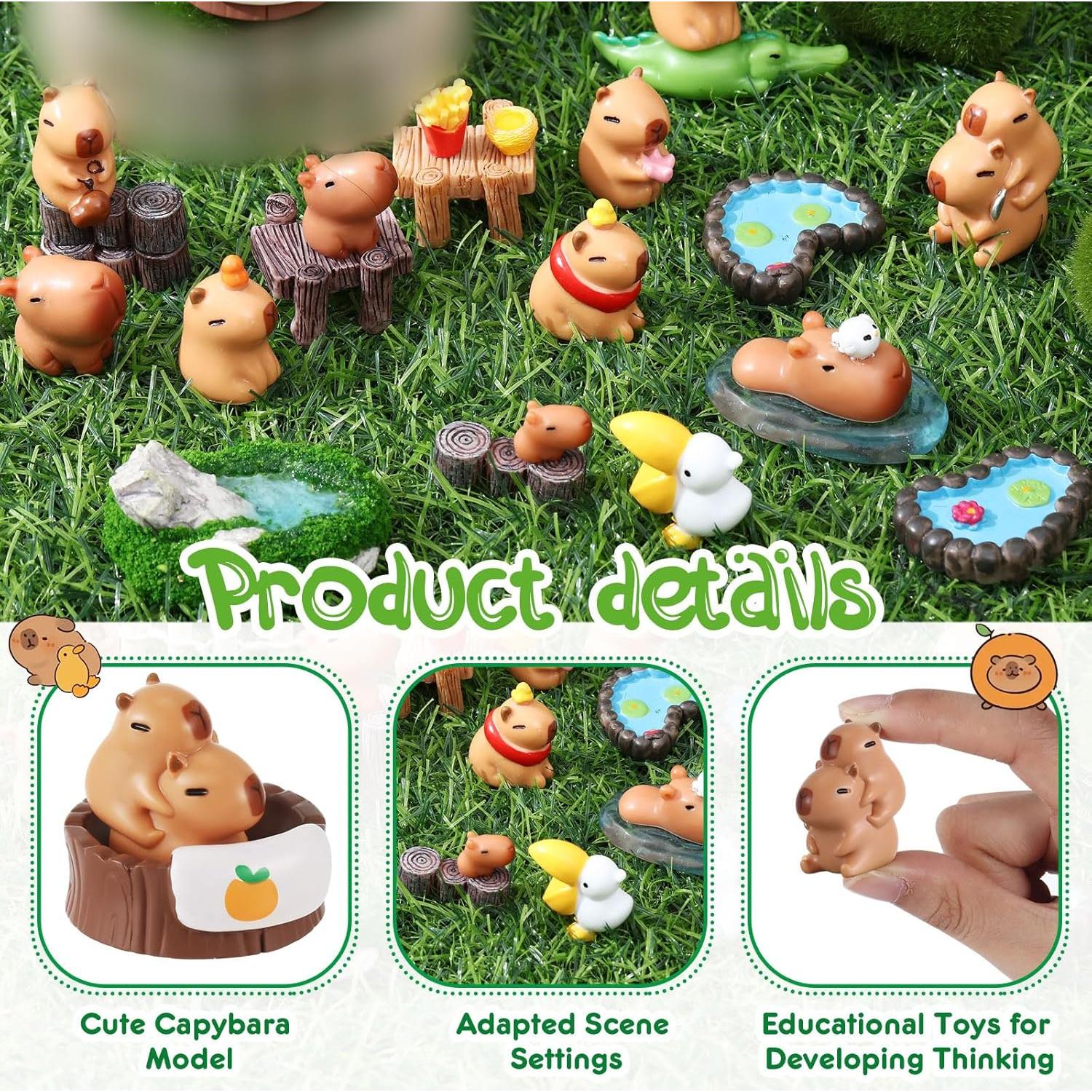 Set de Mini Figuras de Capibara Simgoing con Accesorios
