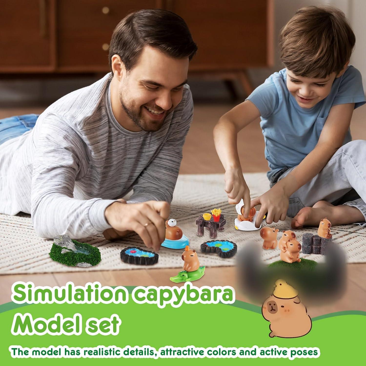 Set de Mini Figuras de Capibara Simgoing con Accesorios