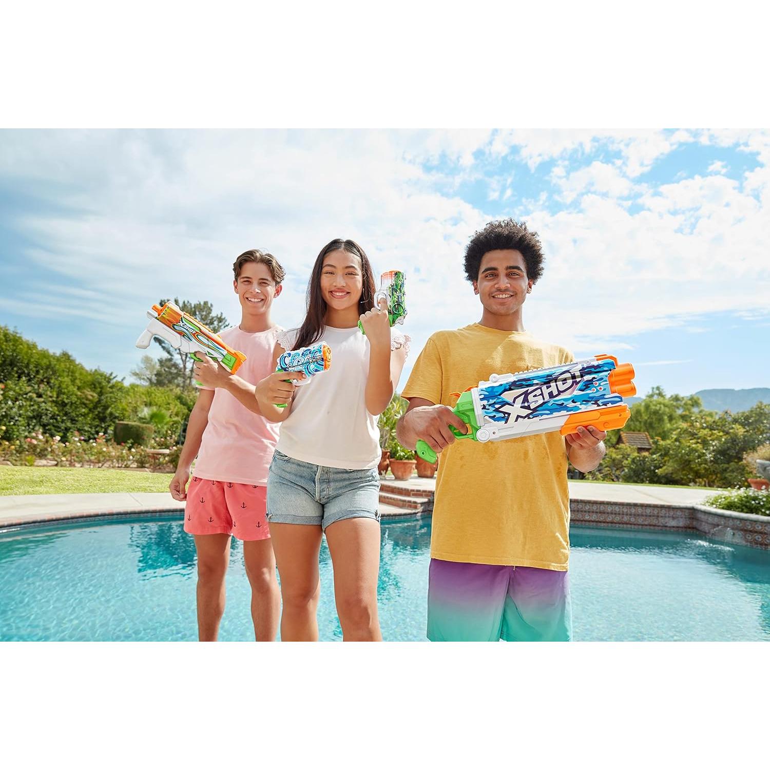 Pistola de Agua X-Shot Hyperload 2 Piezas Rápido-Llenado