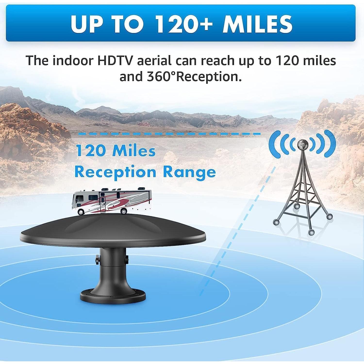 Antena de TV Exterior HDTV 4K DTB TECH 100 Millas Alcance