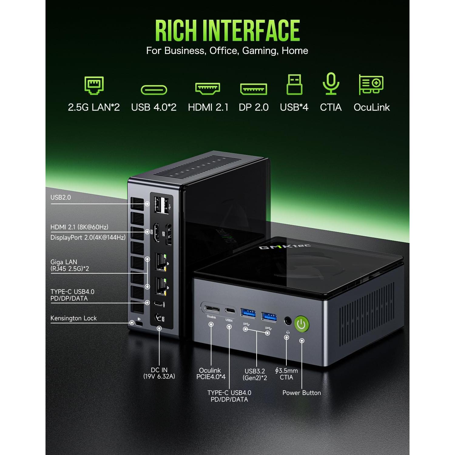 Mini PC Gaming GMKtec Nucbox M7 Pro Ryzen 9 32GB 2TB