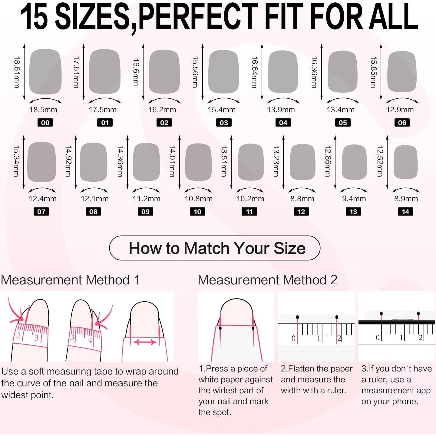 Uñas Acrílicas Postizas CurvLife Aurora - Cortas Cuadradas, Nude Brillante, 24 Piezas