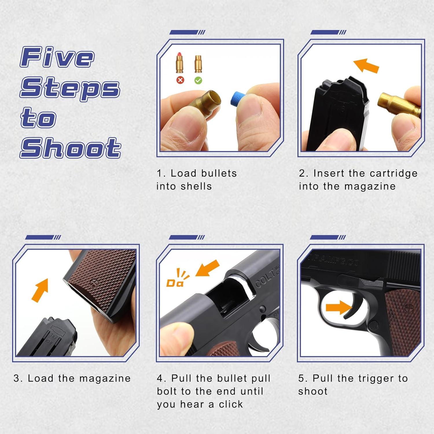 Pistola de Juguete EagleGrove con 50 Balas de Espuma