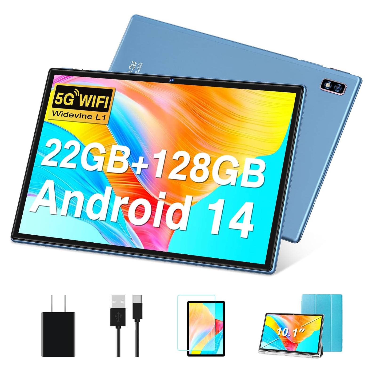 Tablet DEERTiME E6 10.1" Android 14 22GB RAM 128GB ROM Azul