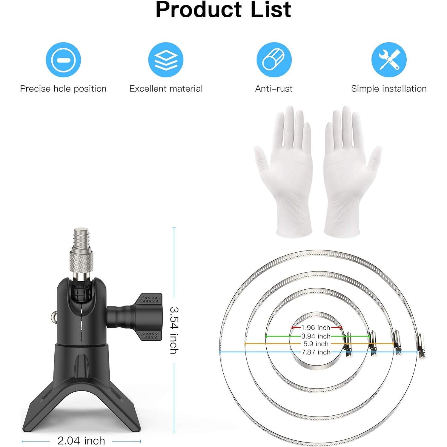 Soporte Universal para Montaje en Poste Koroao - Negro