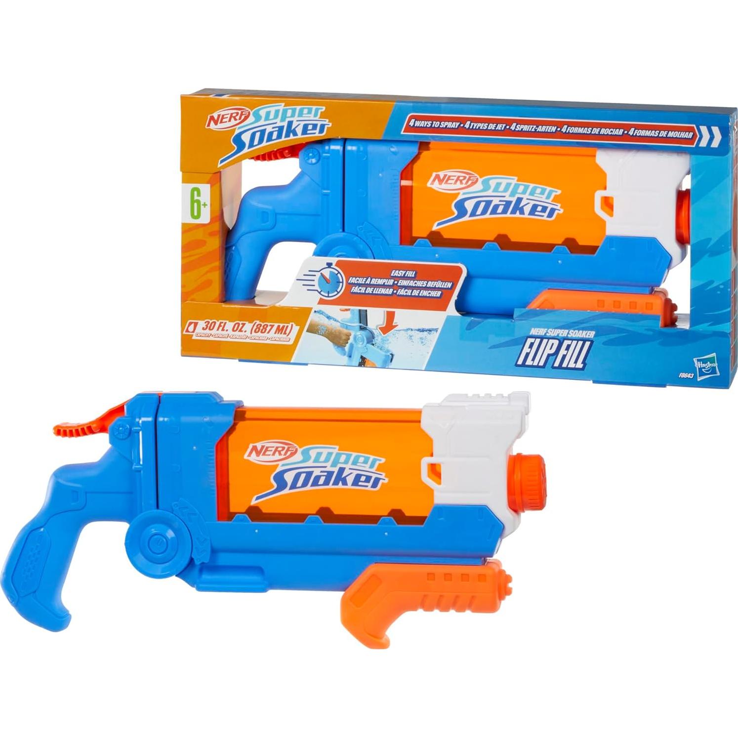 Lanzador de Agua Nerf Super Soaker Flip Fill 887ml 4 Estilos