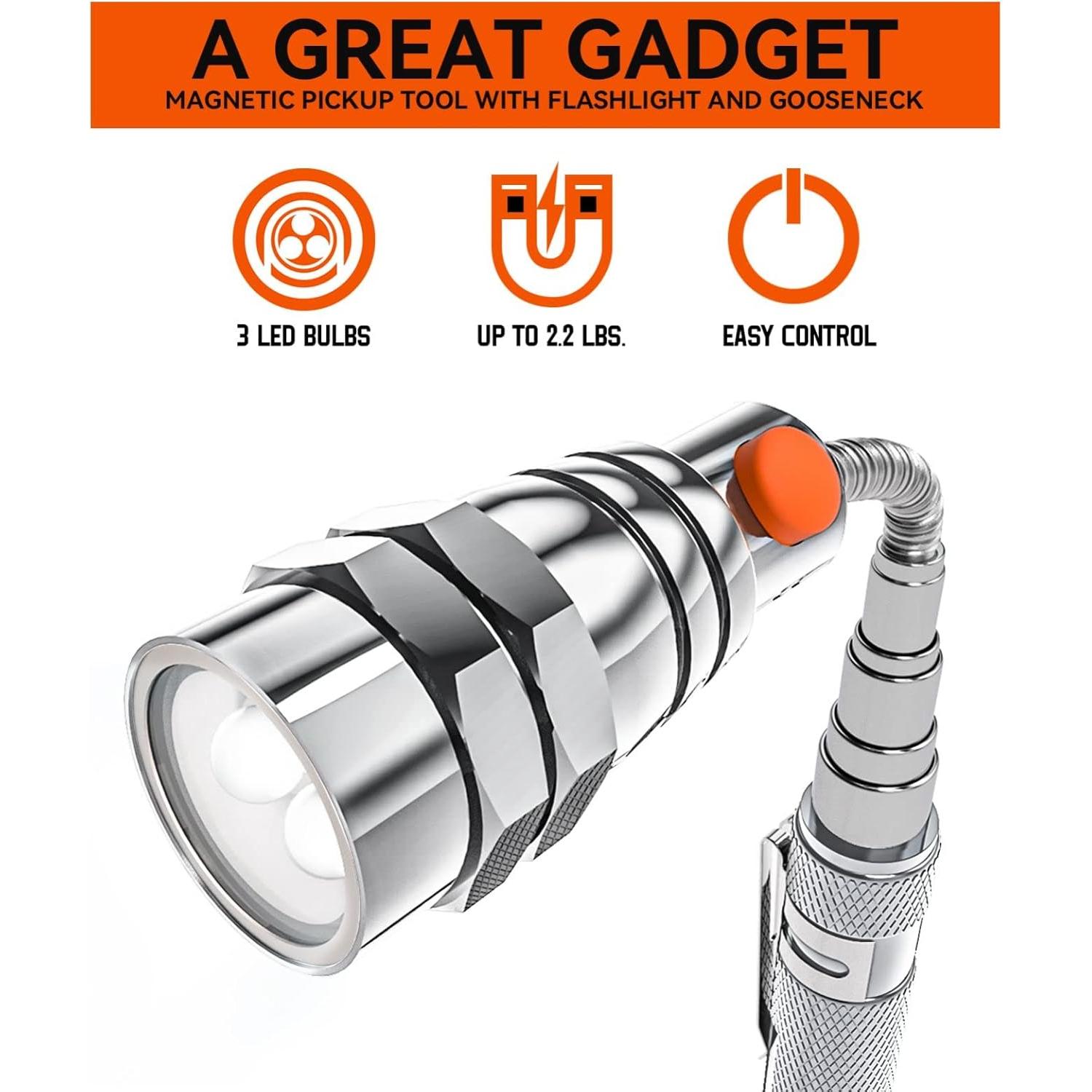 Linterna Magnética Telescópica VIBELITE 200 Lúmenes Plata